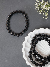 Black Tourmaline 8mm Round Bracelet — The Stone of Protection, Grounding & Energetic Shielding