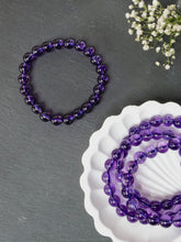 Bolivian Amethyst (Gem Quality) 8mm Round Bracelet — The Stone of Deep Intuition, High Vibration & Divine Protection