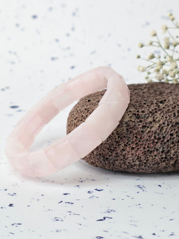 Rose Quartz Pyramid Bracelet