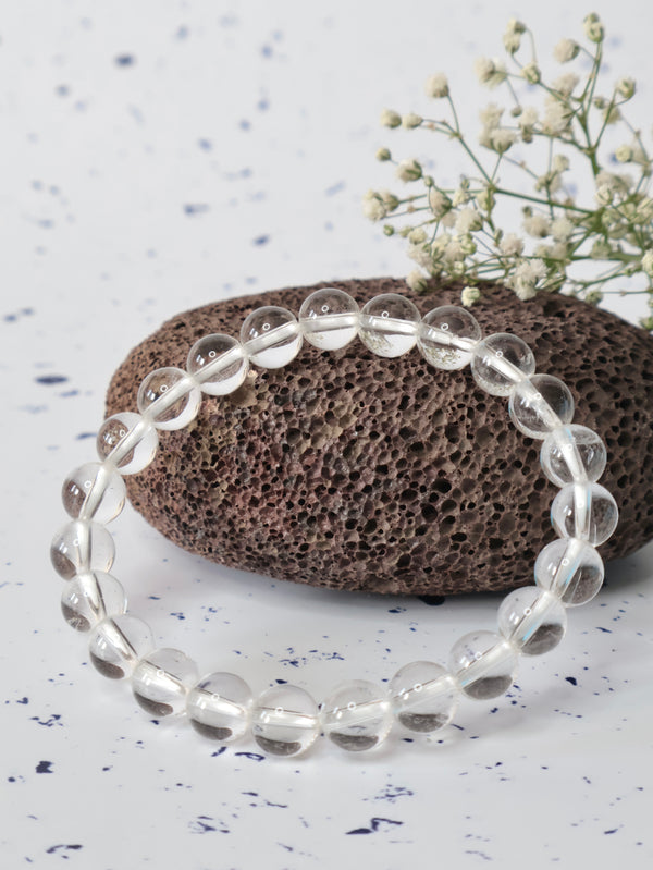 Clear Quartz 8mm Round Bracelet — The Stone of Clarity, Amplification & Pure Light