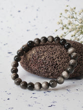 Silver Obsidian 8mm Round Bracelet — The Stone of Deep Protection, Truth & Inner Strength