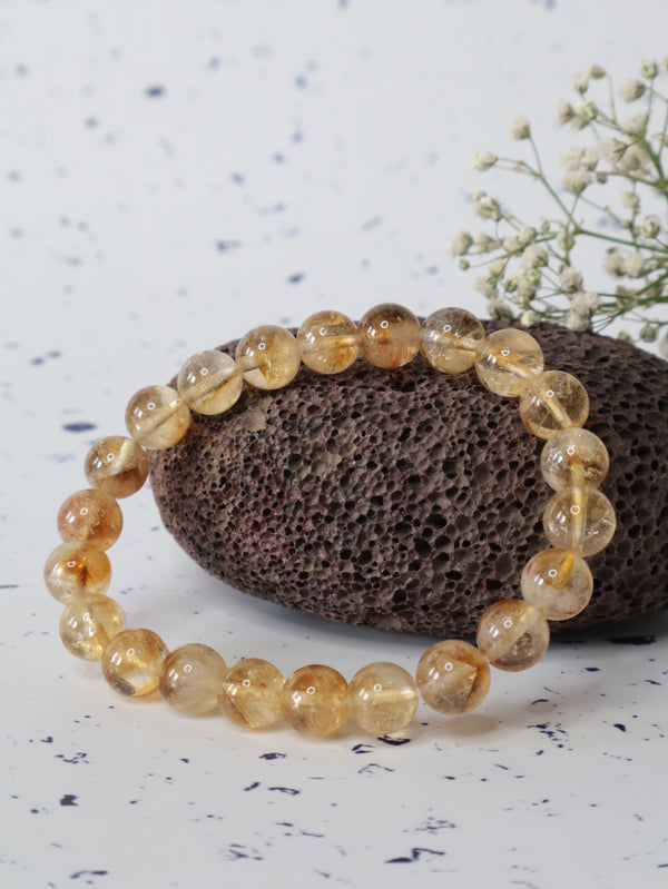 Citrine 8mm Round Bracelet — The Stone of Joy, Abundance & Life-Force Energy