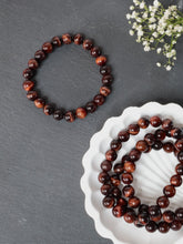 Red Tiger Eye 8mm Round Bracelet — The Stone of Motivation, Courage & Inner Fire