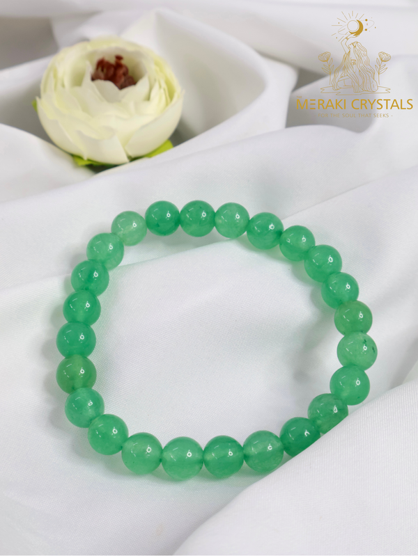 Green Aventurine 8mm Round Bracelet — The Stone of Luck, Healing & New Beginnings