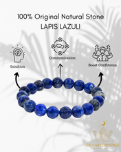 Lapis Lazuli 8mm Round Bracelet — The Stone of Truth, Wisdom & Inner Power