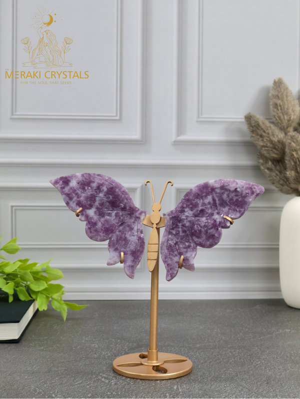 Lepidolite Butterfly Wings — The Symbol of Transformation, Emotional Healing & Divine Grace