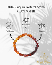 Multi Amber Cube Bracelet — The Stone of Warmth, Healing & Ancient Life-Force Energy