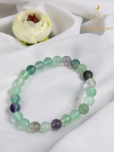 Multi Fluorite 8mm Round Bracelet — The Stone of Balance, Intuition & Mental Harmony