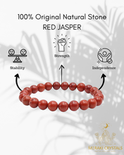 Red Jasper 8mm Round Bracelet — The Stone of Strength, Stability & Emotional Grounding