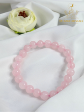 Rose Quartz 8mm Round Bracelet — The Stone of Love, Healing & Emotional Harmony