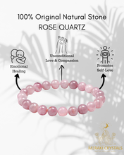 Rose Quartz 8mm Round Bracelet — The Stone of Love, Healing & Emotional Harmony