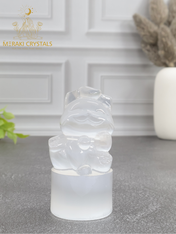 Selenite Lucky Cat — The Symbol of Purity, Protection & Divine Prosperity