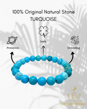Turquoise 8mm Round Bracelet — The Stone of Protection, Healing & Ancient Wisdom