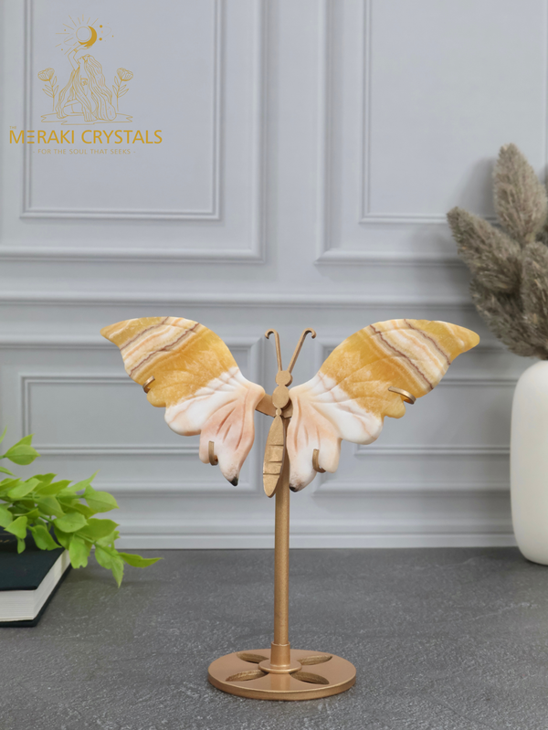 Yellow Calcite Butterfly Wings — The Stone of Joy, Confidence & Inner Awakening